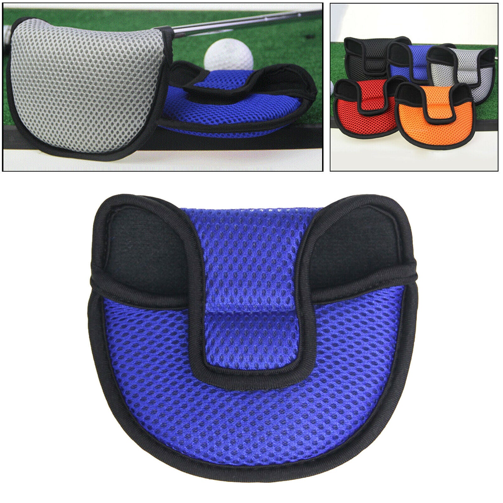Nylon Golf Club Mallet Putter Head Cover Protector Headcover Universal Blue