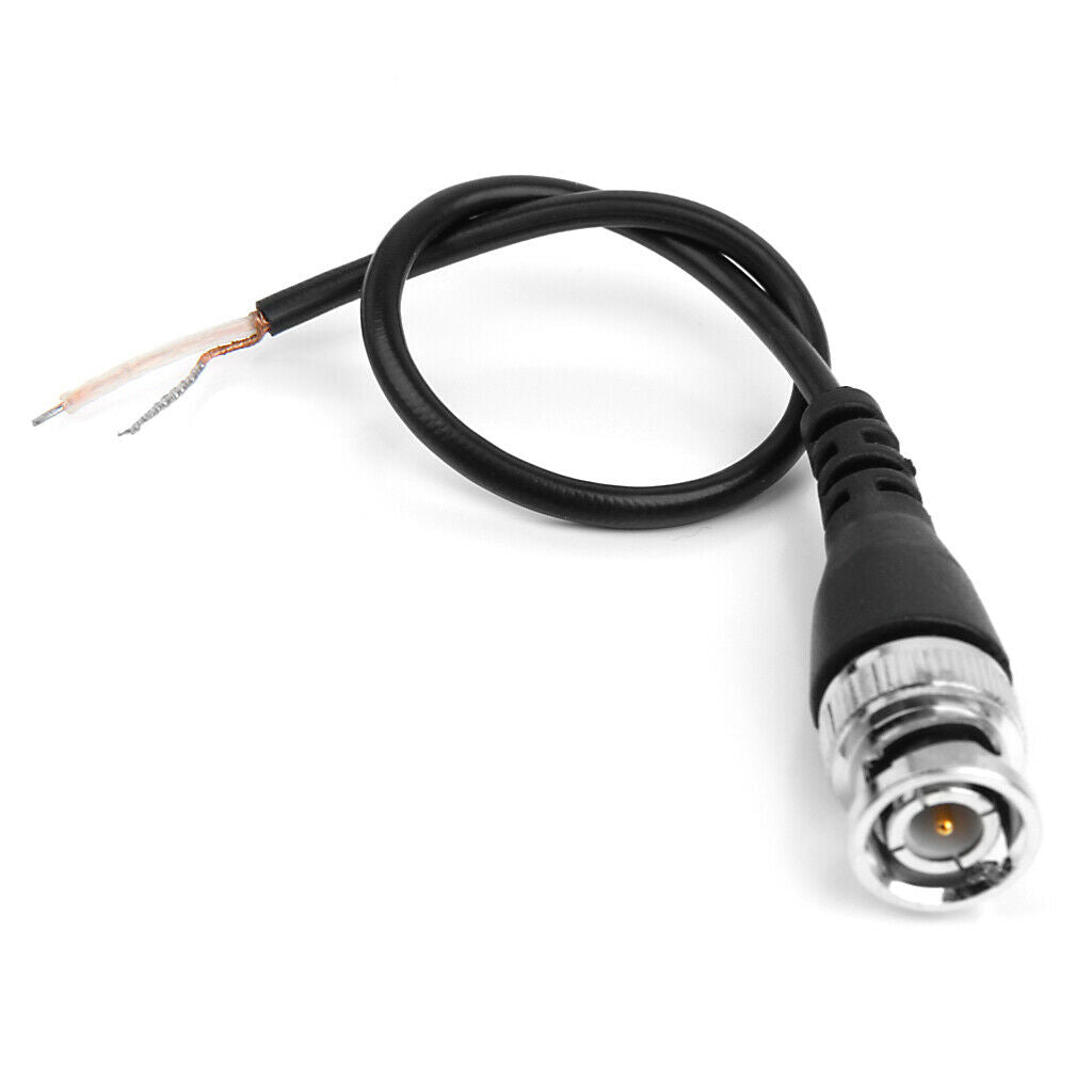 10pcs 20cm DC Power BNC Plug Pigtail Wire for CCTV Camera BNC Monitor Black