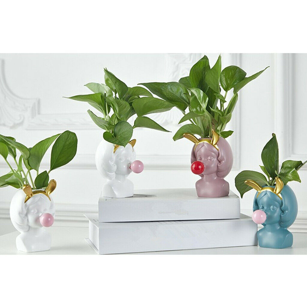 3Pcs Girl Blowing Bubbles Planters Vase Succulent Flower Pot Cute Small