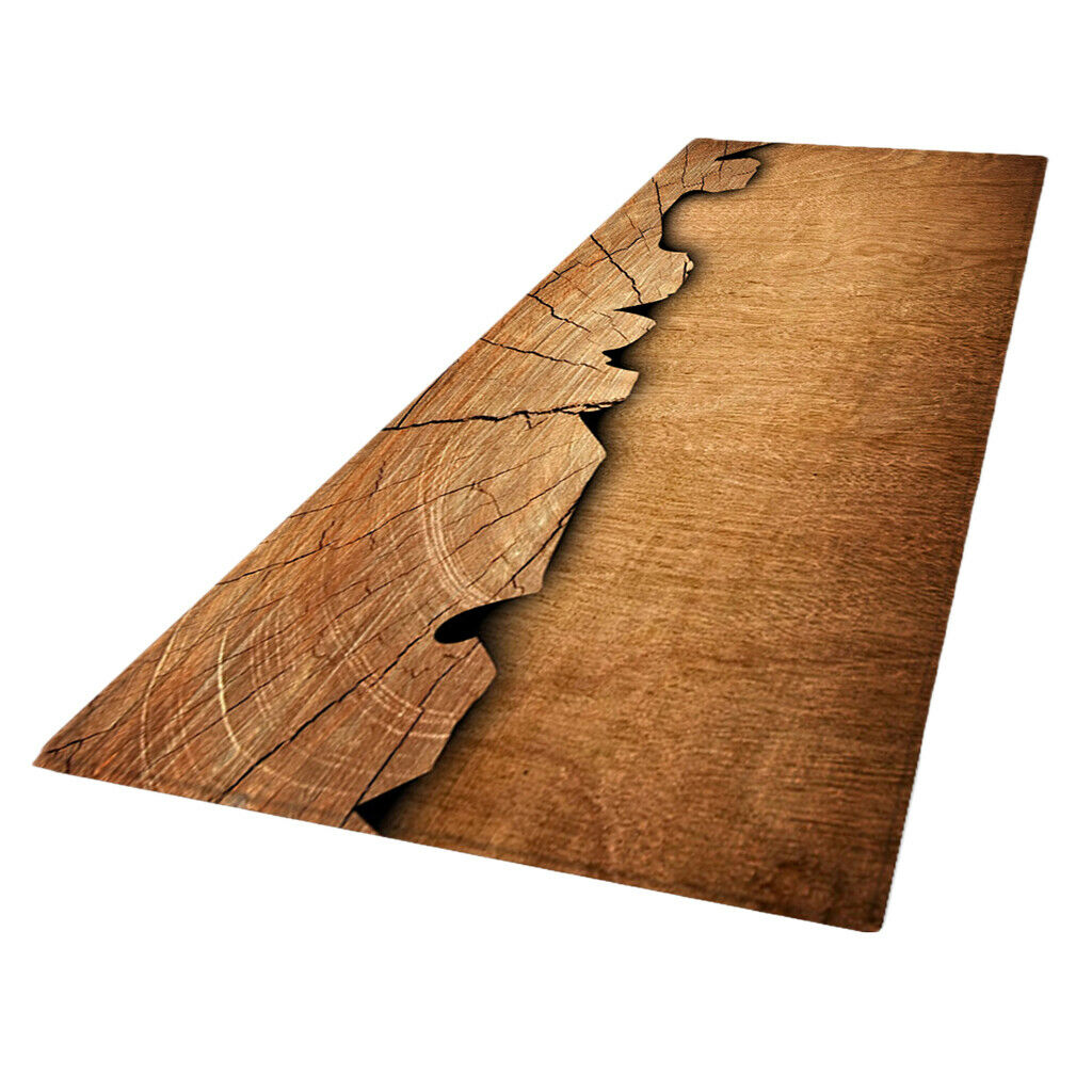 Durable Soft Warm Anti-slip Floor Pad Rug Wood Grain for Game House 60x180cm