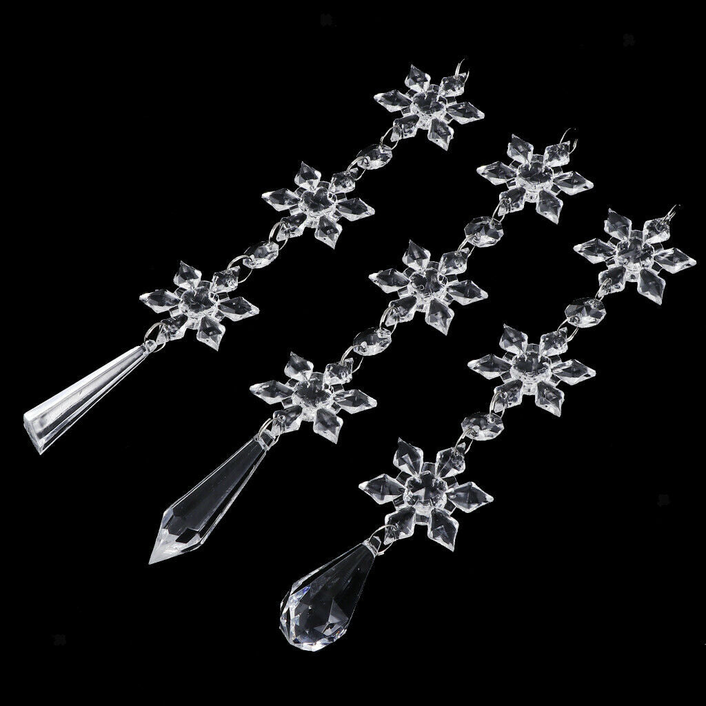Acrylic Clear Snowflake Pendant Hanging Bead Curtain Wedding Supply