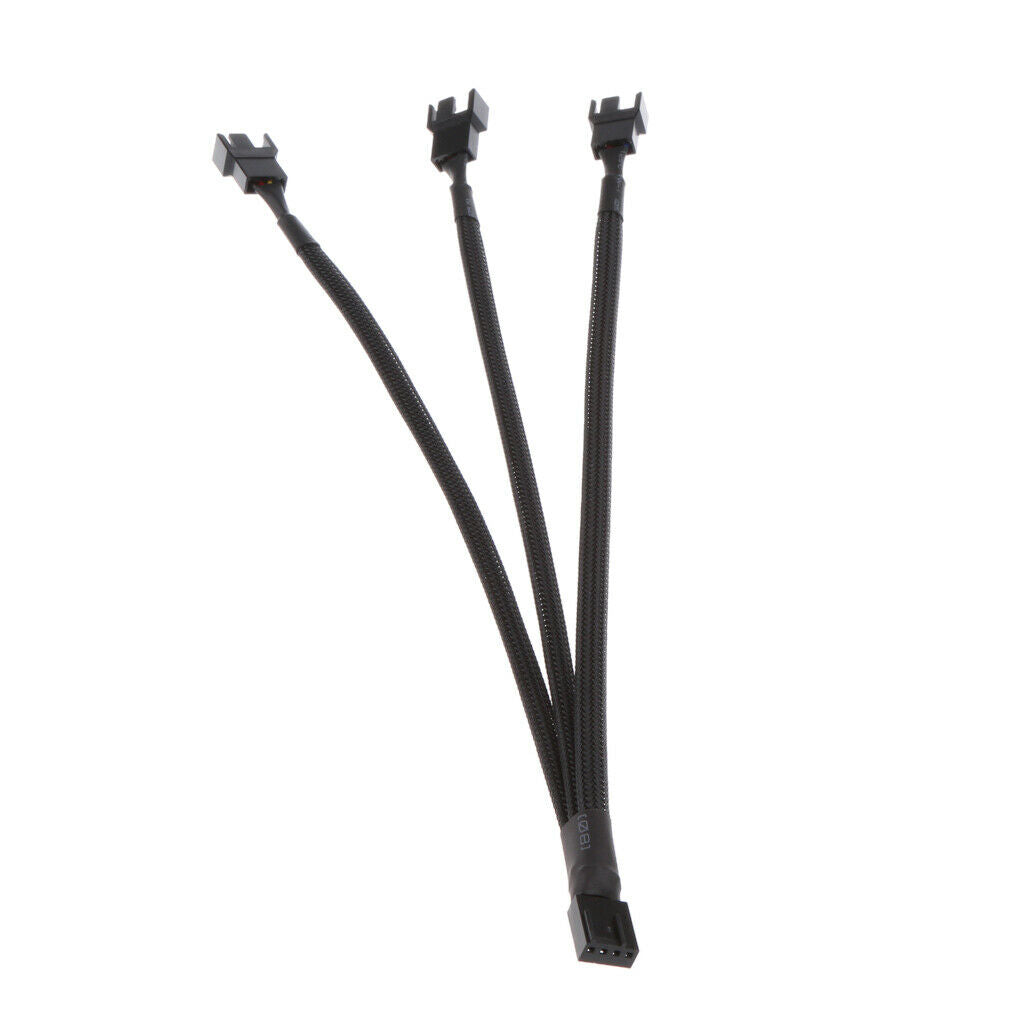2pcs 4Pin PWM to 3x 3pin/4Pin Fan Splitter Power Cable Line Sleeved Braided