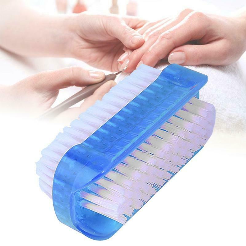 Plastic Double Sided Nail Brush Nail Cleaning Scrubbing Brushes Remove Dust Tool