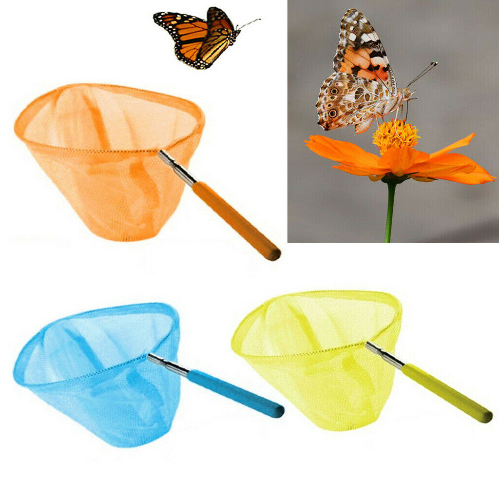 Set of 3 Kid Telescopic Butterfly Fishing Net Extendable Outdoor Exploration