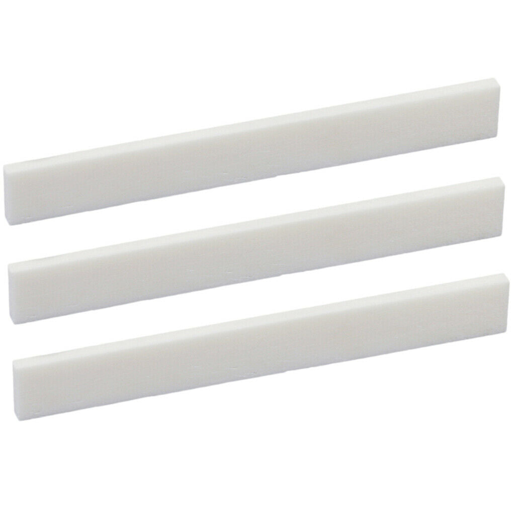 3x Classical Guitar White Blank Bridge Saddle String Instruments DIY Parts