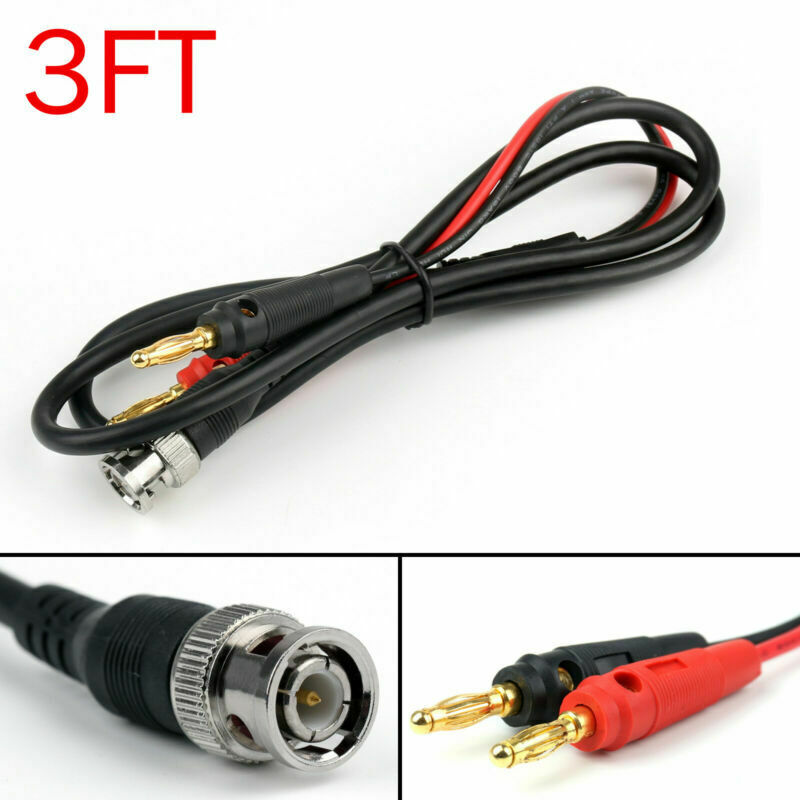 3ft BNC Male Plug To 4mm Banana Plug Lead Probe Q9 Testing Mult Cable Cord  AT2