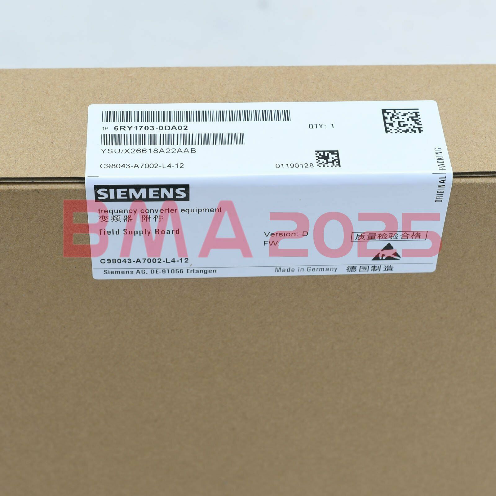 1PC New C98043-A7002-L4-12 6RY1703-0DA02 1year warranty DHL Free Ship SM9T