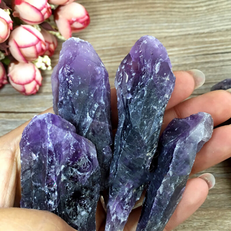 Natural Rough Specimen 50g Purple Amethyst Point Quartz Stone Mineral Gem Decor