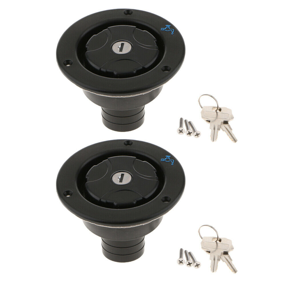 2x Locking Fuel Tank Gas Filler Cap with Keys Door Easy Installtion New