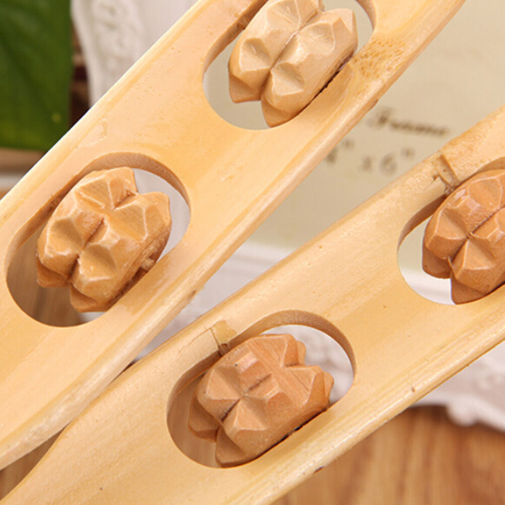 18"Handy Bamboo Massager Back Scratcher Wooden Body Stick Roller Itch Rela.l8