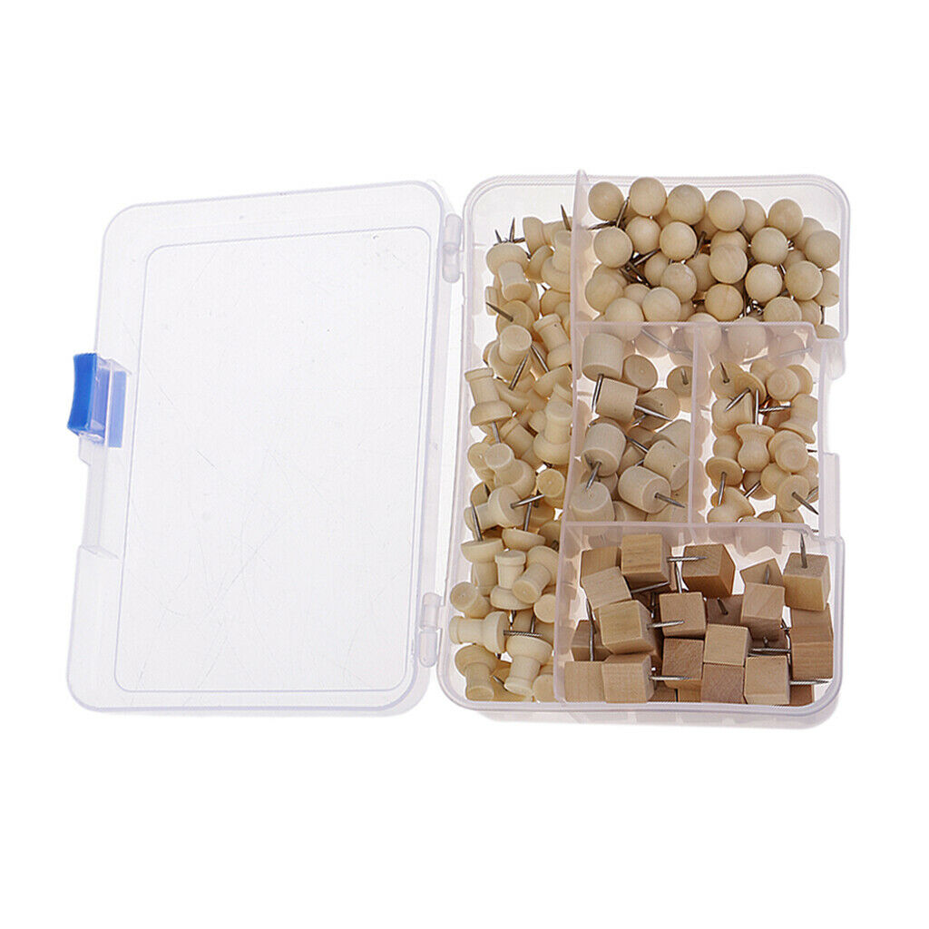 180-pack wooden thumbtacks, nails, needles, pinboard needles, thumbtacks, maps