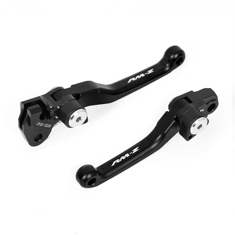 Black CNC Pivot Brake Clutch Levers For Suzuki RMZ250 RMZ450 RM-Z 250 RM-Z450