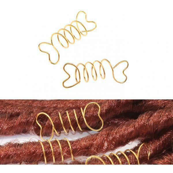 10PCS Dreadlock Beads Hair Spiral Rings Adjustable Hair Braiding Cuffs Clips