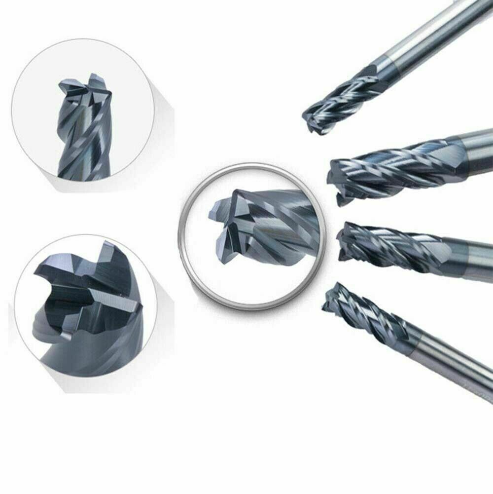 5pcs HRC45 4mm Shank Tungsten Carbide 4 Flute End Mill CNC Milling Cutter