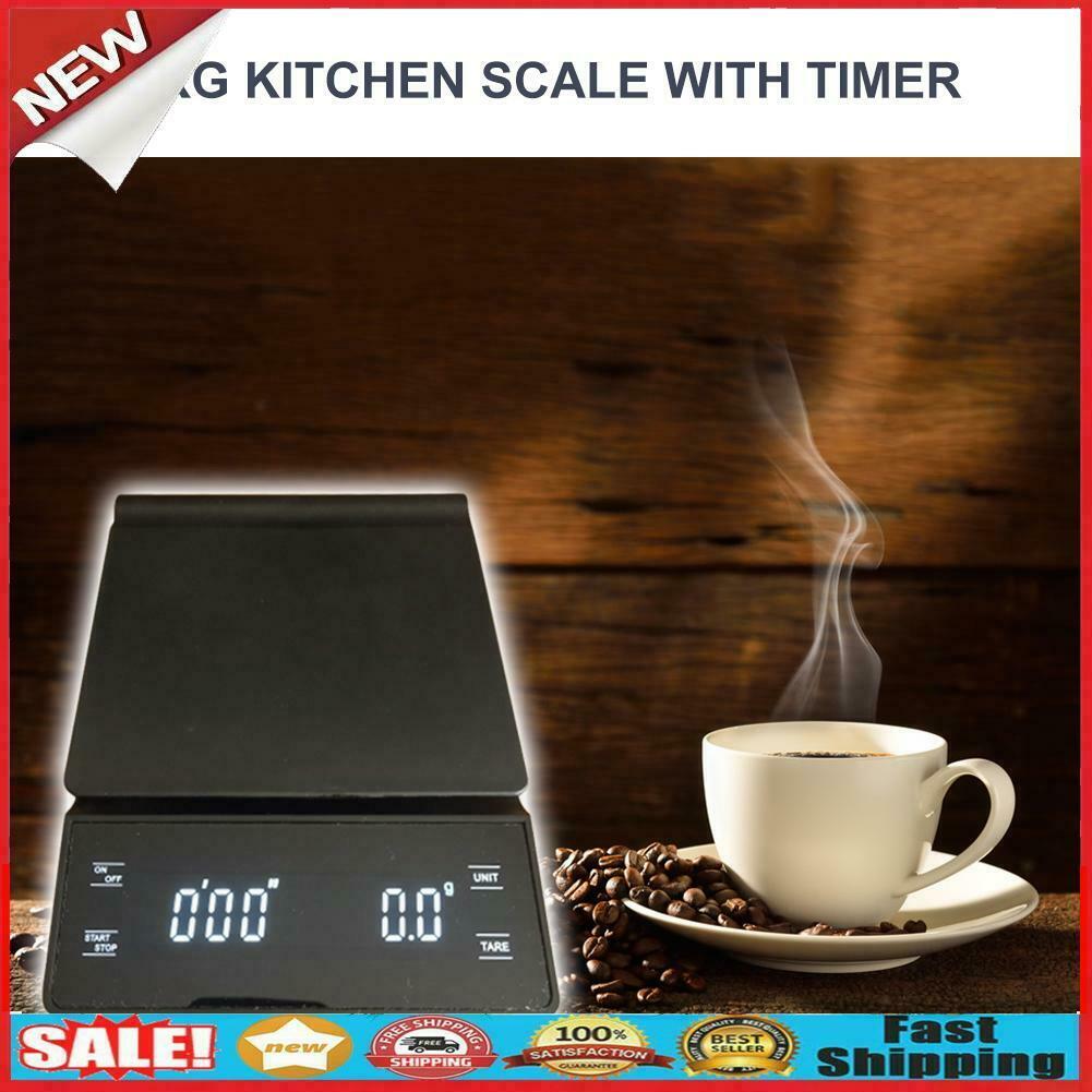 3kg 0.1g Precision Coffee Scale LCD Digital Mini Kitchen Scale with Timer @