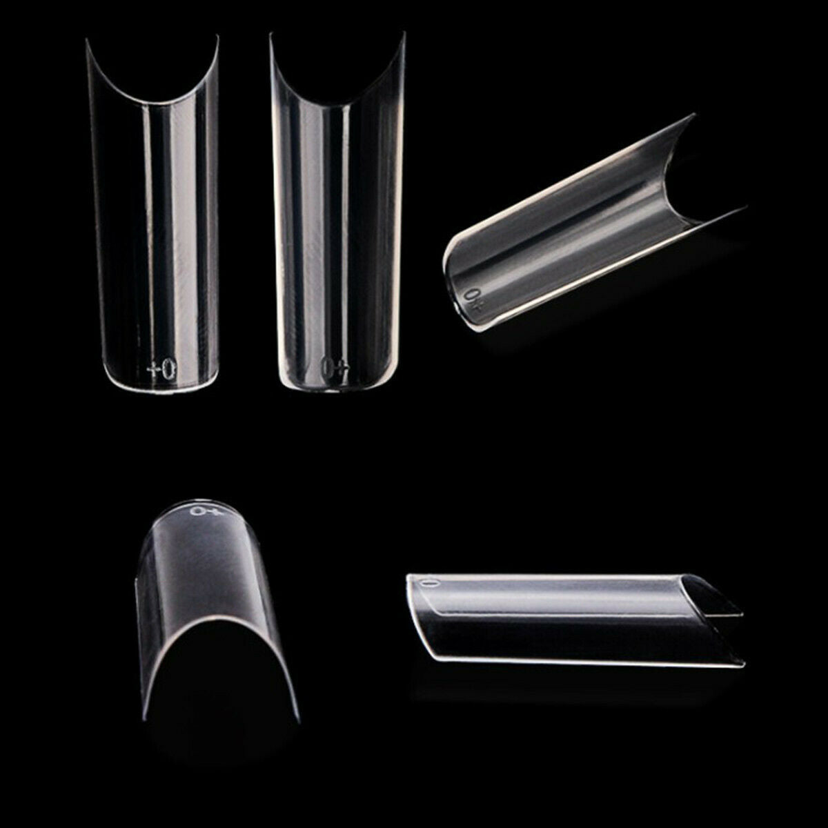 550Pcs Acrylic French Half False Nail Tips Coffin Flat C Curve Nail Art Natural