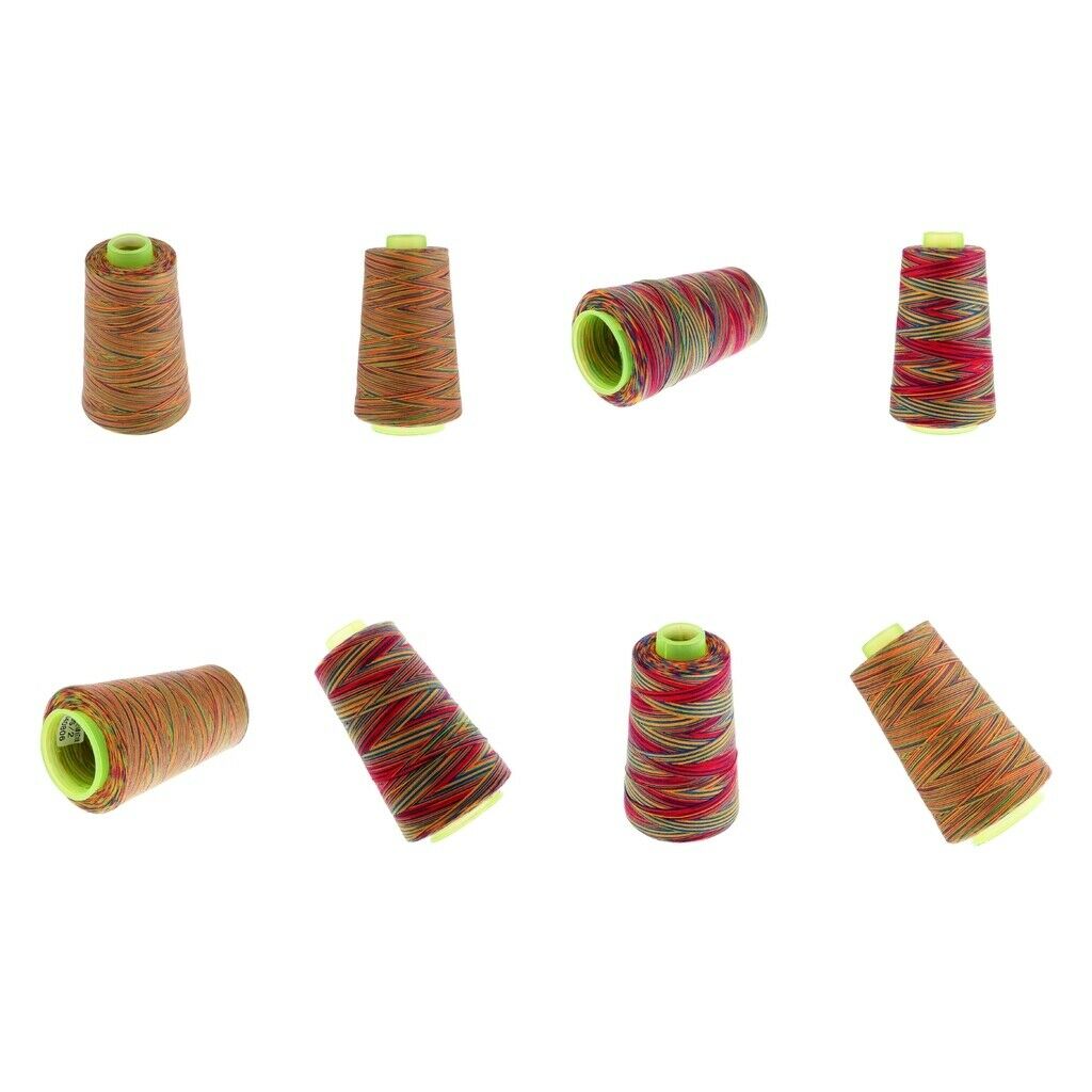 8pcs Rainbow 40S/2 Polyester Thread Embroidery Thread for Upholstery Beading