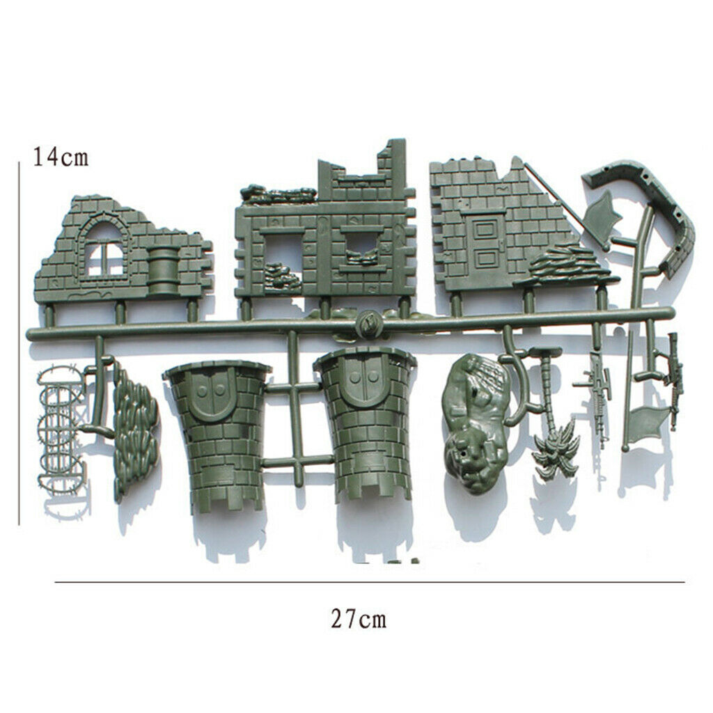 Set of Military Base Army Camp Scene Layout WWII Builing Kits Tabletop Decor