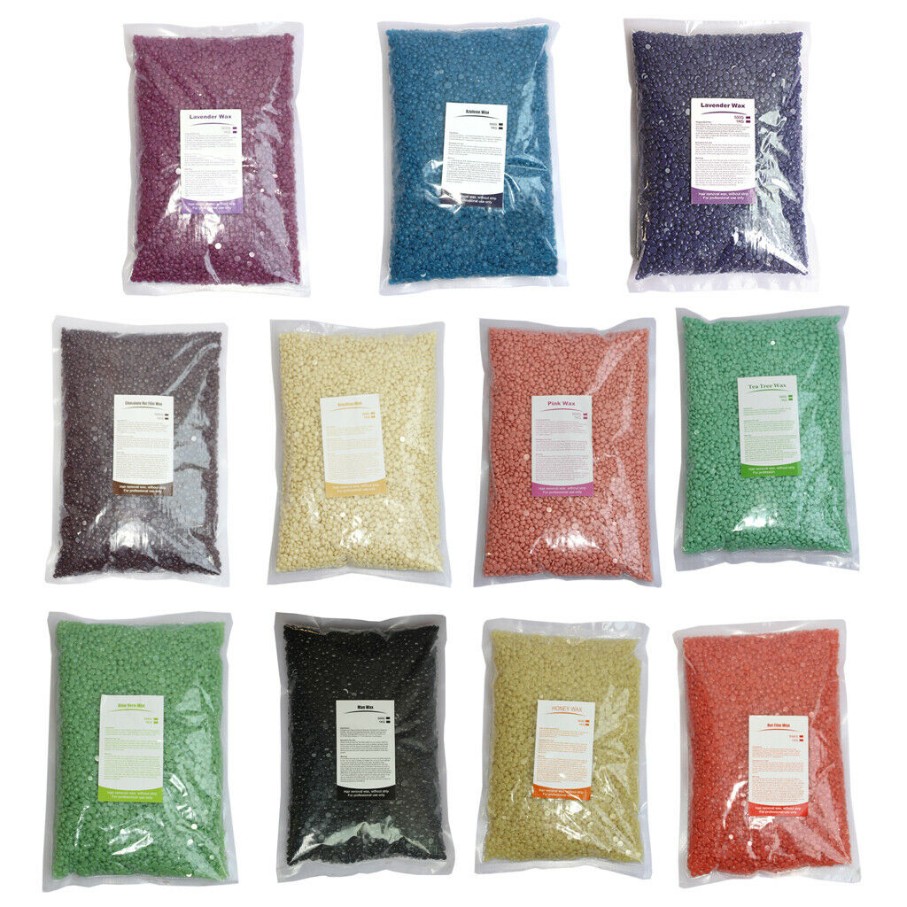 2Pcs Depilatory Hot Hard Wax Beans Beads Body Hair Removal + Wood Sticks