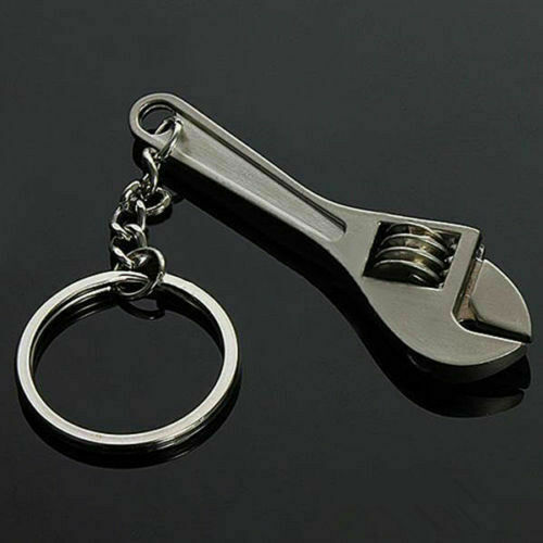 1x Stainless Steel Adjustable Creative Wrench Spanner Key Chain Ring Keyring HOT