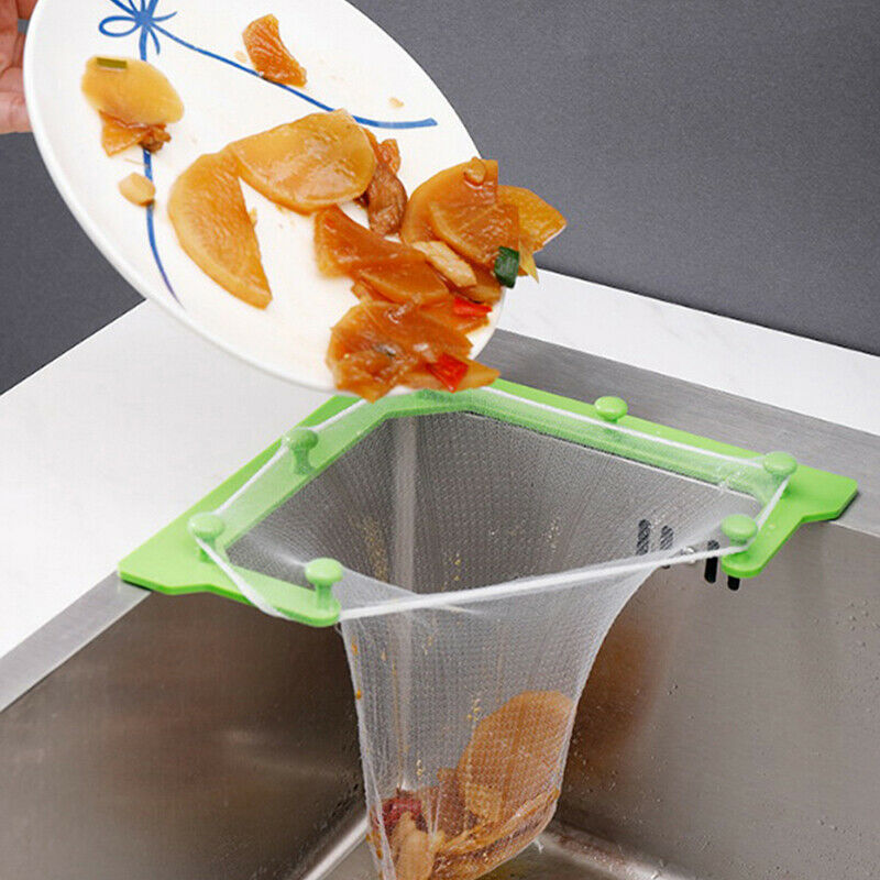 Kitchen Sink Filter Triangle Drainage Rack Hanging Net Drain Basket Antibloc SJ