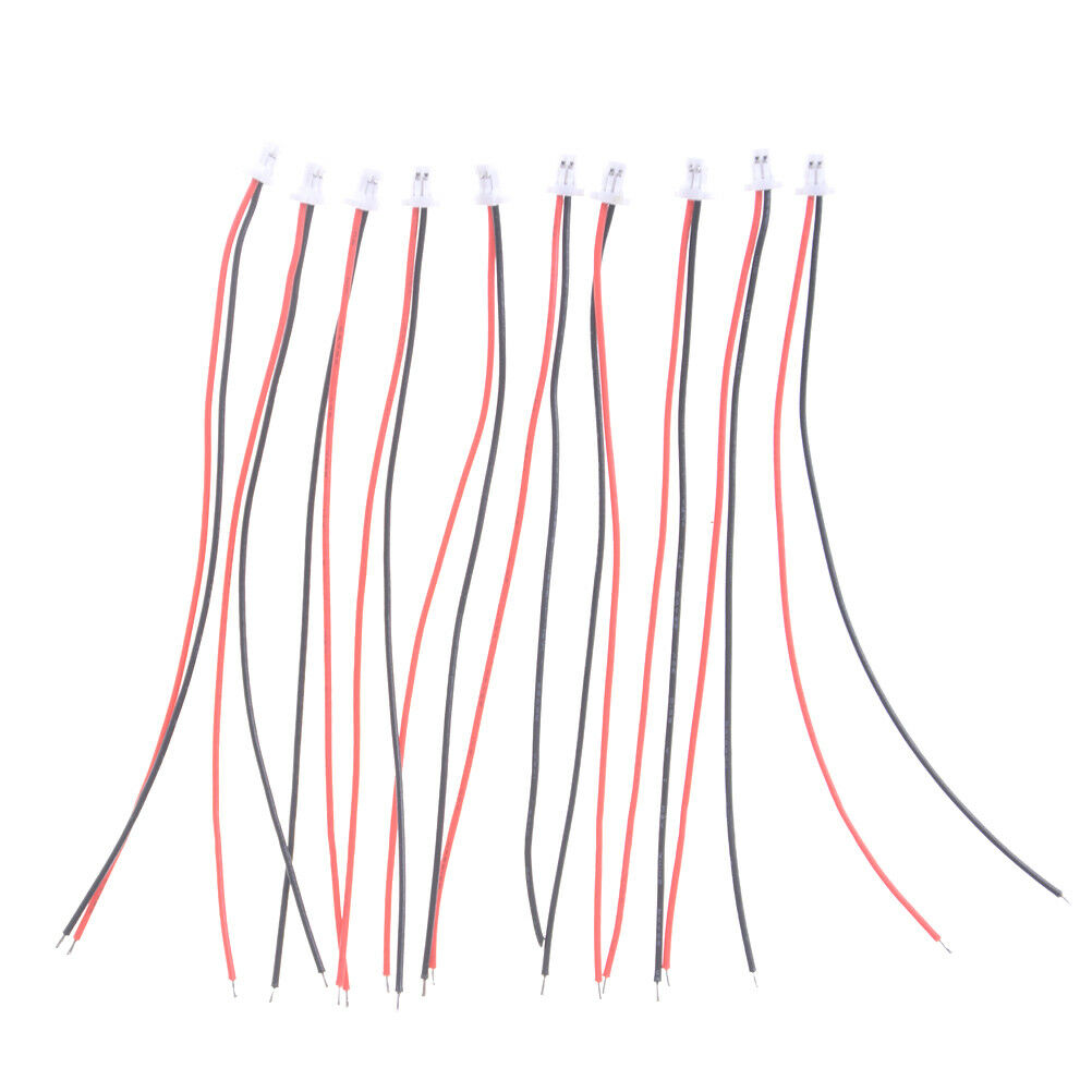 10x Mini Micro JST 1.0 SH 1.0mm 2-Pin Connector Plug With Wires Cables 100.l8