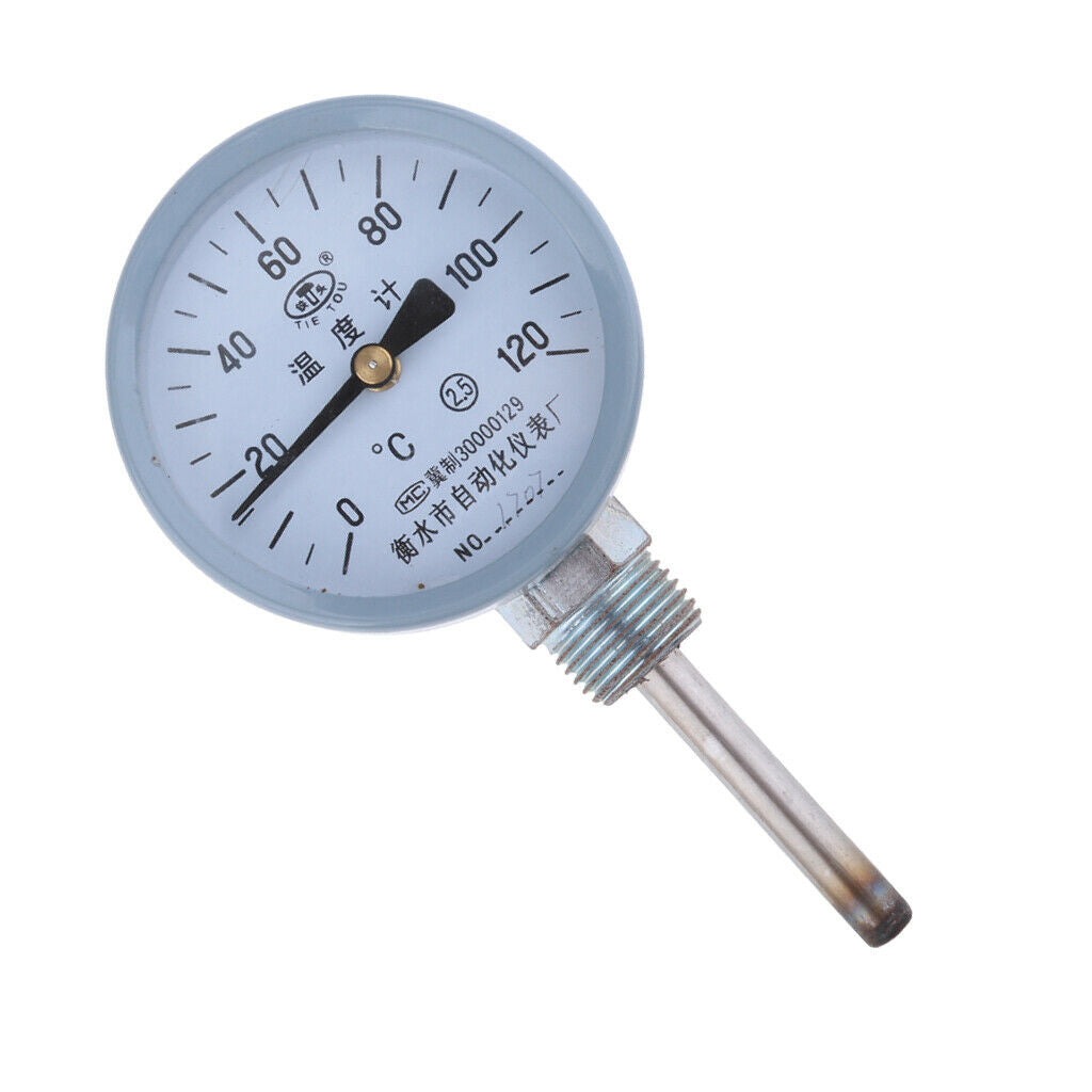 Industry Stainless Steel Pipe Dial Thermometer Bimetal Temperature Meter for