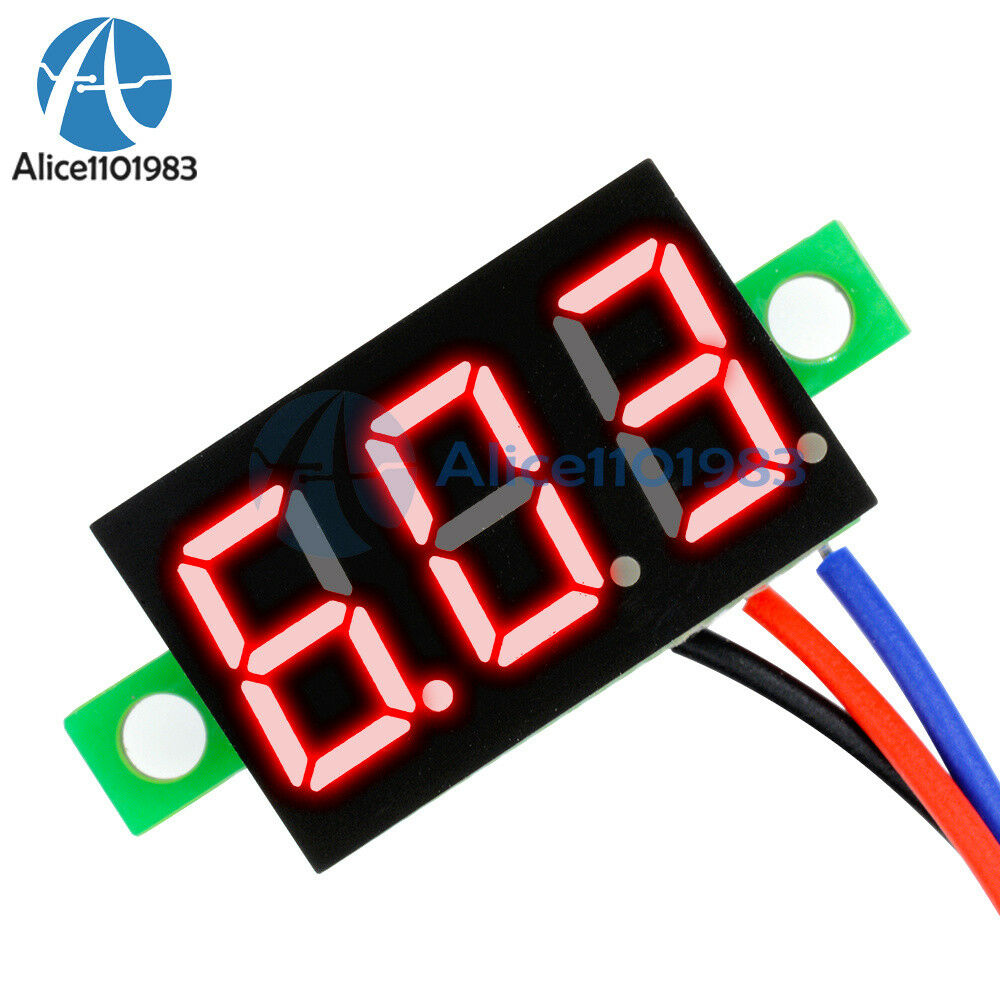 3 Wires 0.36″ DC 0-30V LED Panel Voltage Meter 3-Digital Display Voltmeter Red