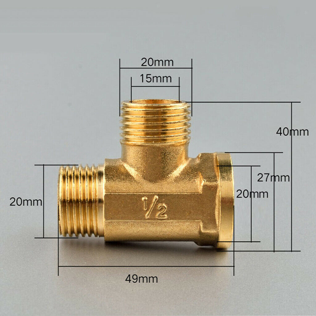 Anti-Burst Forged Brass Tube T-Junction Tee Fittings Male And Female 1/2