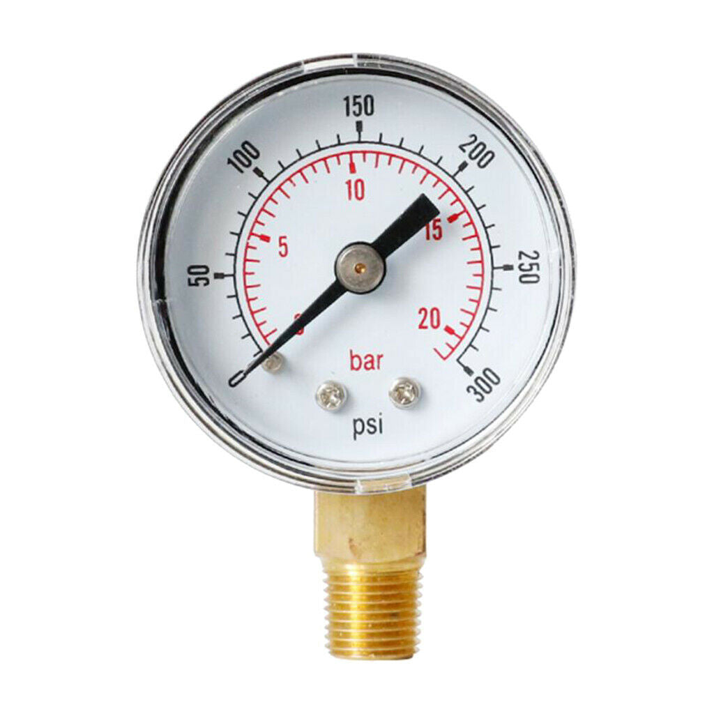 0-300psi 0-20bar Pressure Gauge Mini-Dial Air Compressor Meter Hydraulic