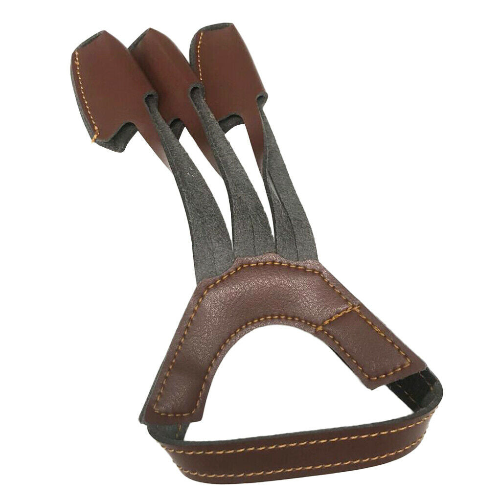 Leather 3 Finger Archery Glove Outdoor Hunting Finger Tab Guard Protector