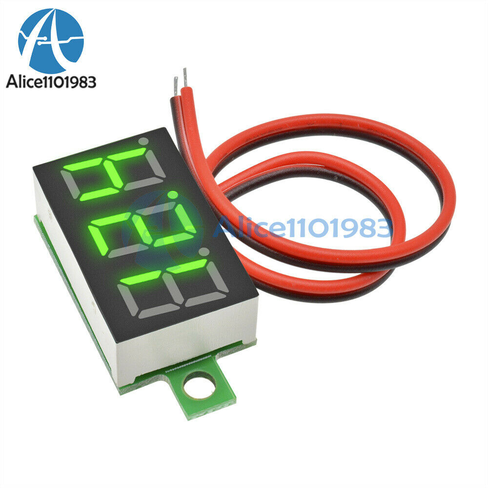 0.36" LED Digital Car Voltmeter Voltage Panel Meter 2 Wire DC 3-30V Yellow Green