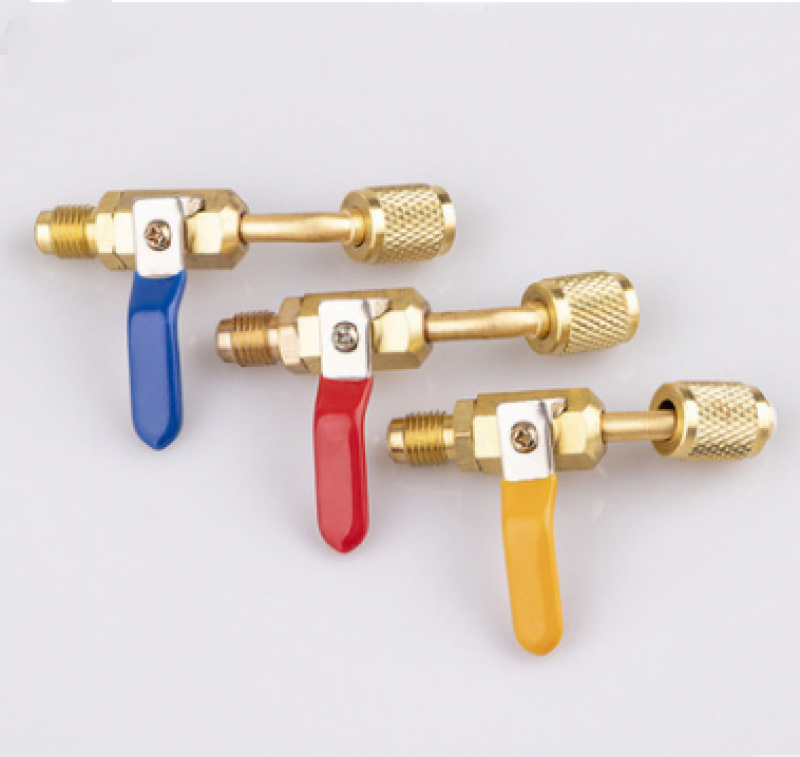 3 Brass Stop Valve R22 Ball for Ac Charging Hose Hvac 1/4" Ac Refrigerant