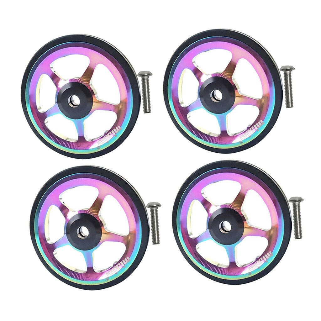 4Pcs Folding Bike Easy Wheels Alloy Bicycle Transport EZ Wheel For Brompton