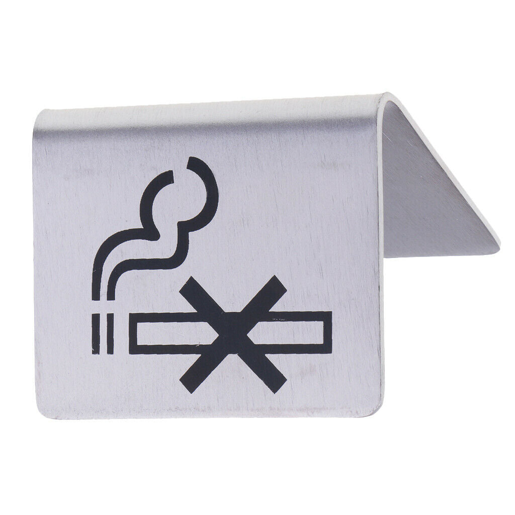 Triangle Stainless Steel No Smoking Sign Table Signs for Hotel/Office