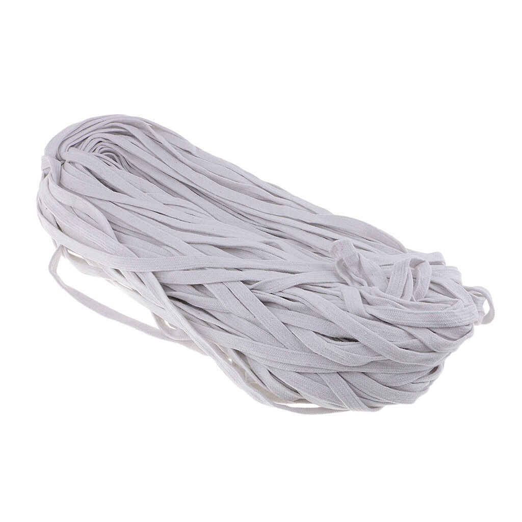 12mm Cotton Flat Draw Cord / Drawstrings / Drawcord String for Clothes White