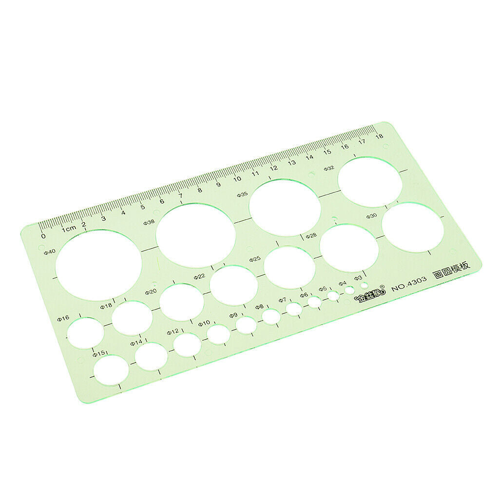 Plastic Circles Template Drawing Ruler Stencil Students Exam Measuring Tools