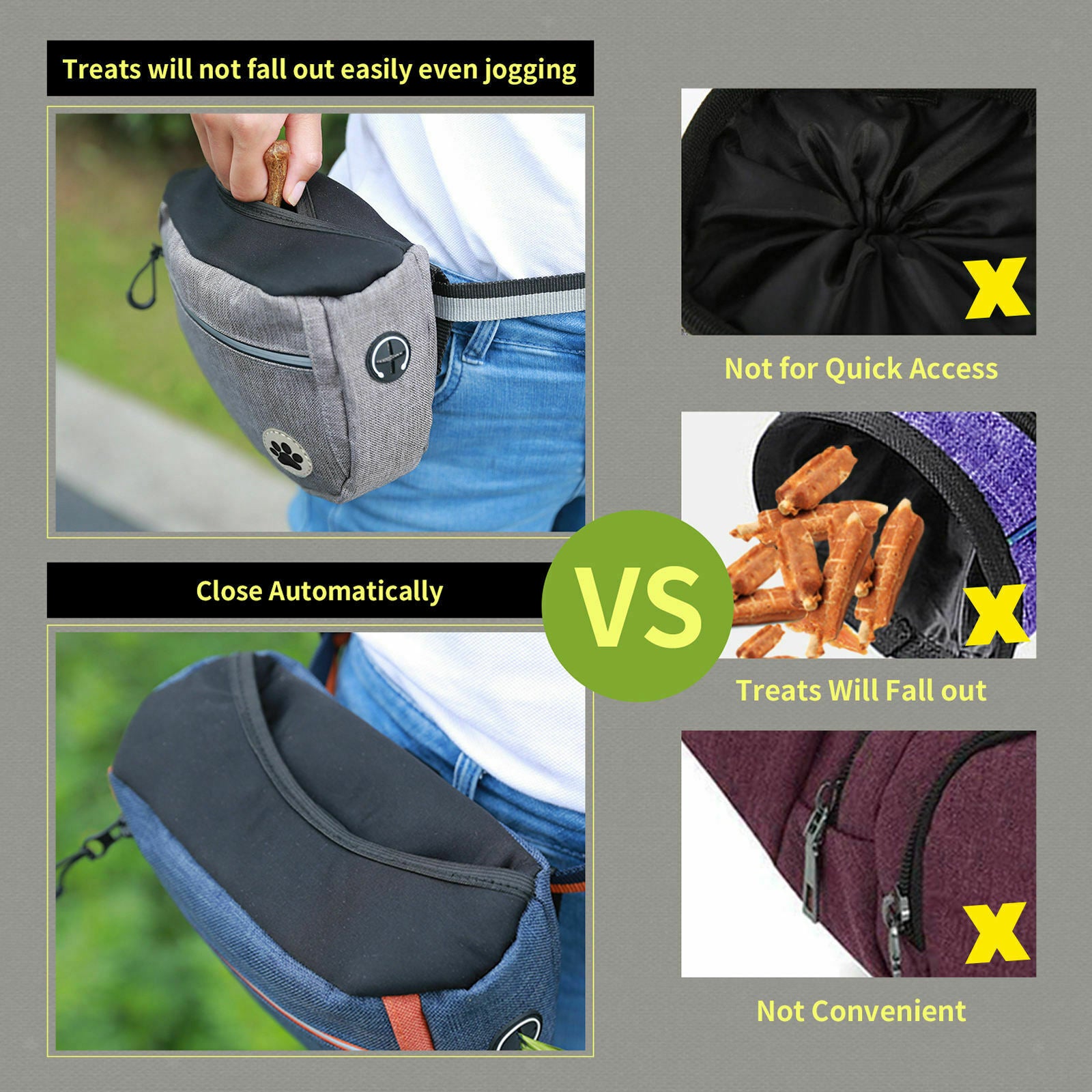 Dog Training Treats Pouch et Dog Treat Pouch Bag for Small to Large Dogs