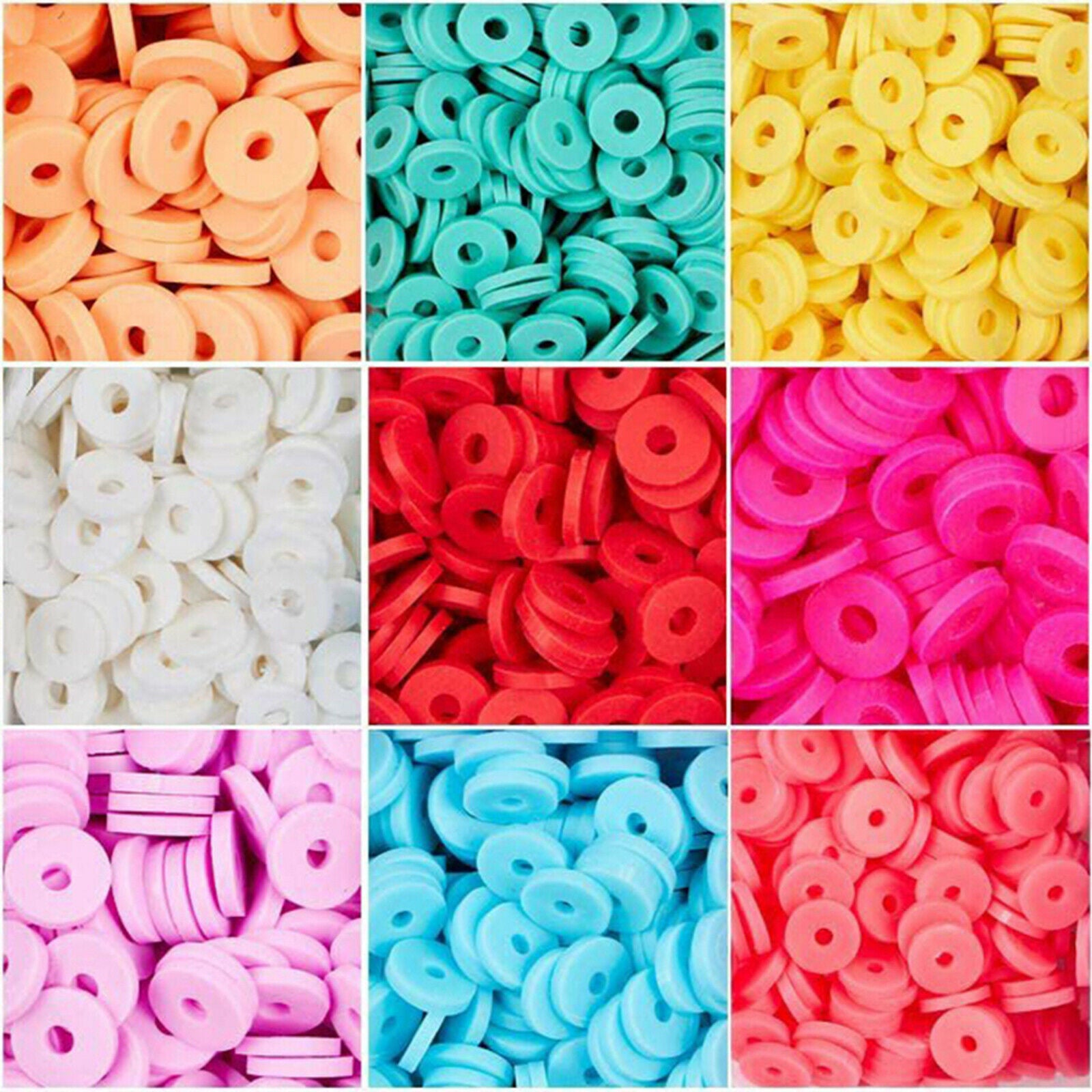 Clay Heishi Beads Disc Beads Handmade Loose Spacer Beads DIY Craft 18 Colors