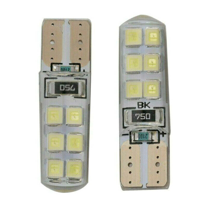 10x Xenon White T10 W5W 12-SMD 2835 LED Canbus Error Free Silica Light-B MLDFAU