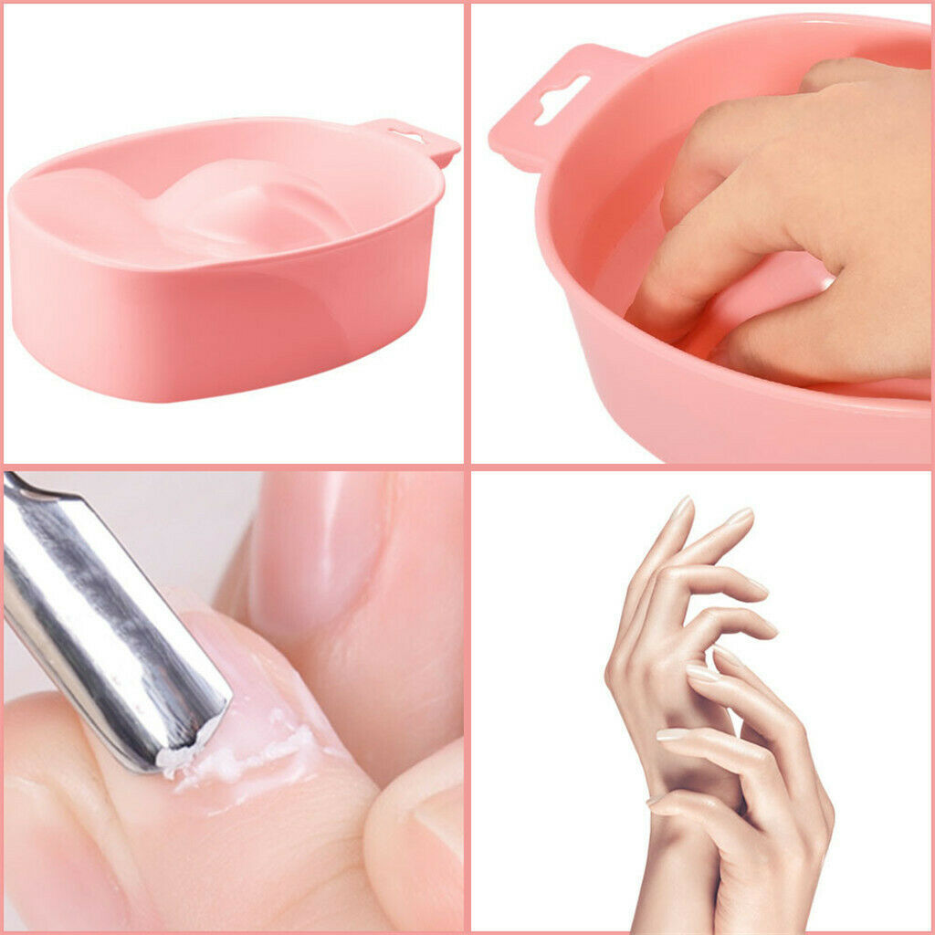 5 Pieces Nail Art Manicure Care Soak Bowl Polish Remover Soak Tray Pink