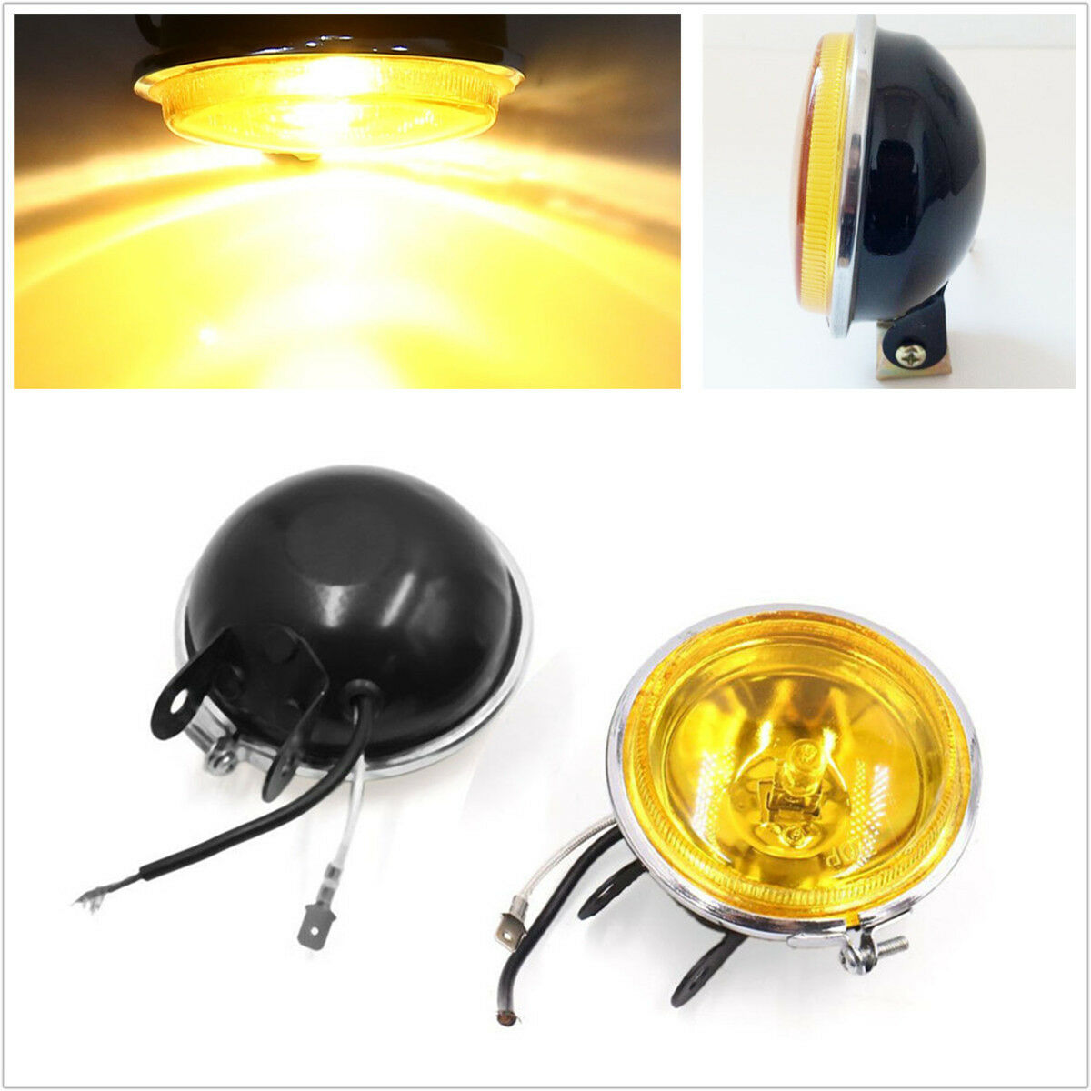 3'' 55W Yellow DRL Round Car Driving Fog Lamp Tire Light Metal Paint Shell