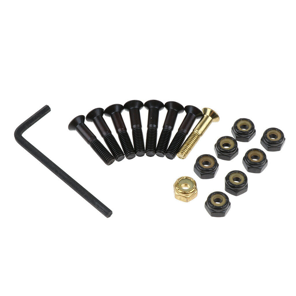 8pcs Replacement Skateboard Truck Hardware Set Screws Bolts Wrench