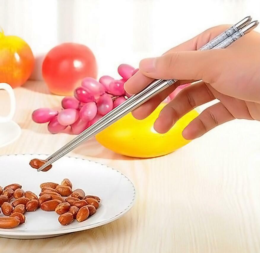 5Pair Home Stainless Steel Chopsticks Chop Sticks NEW YEAR Gifts Assorted Set US