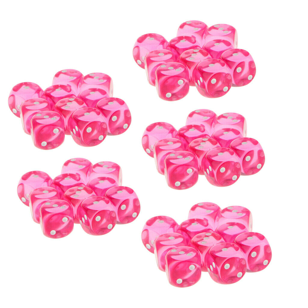 50x Spotted 6 Sided Dice for Board Game DND Roleplaying KTV Fun Toys Prop