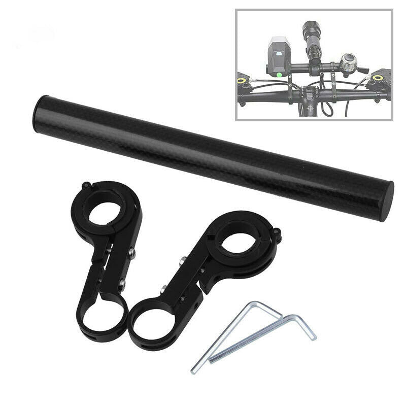 Bicycle Bike Handlebar Extender Lightweight Durable Aluminum Alloy Double Black