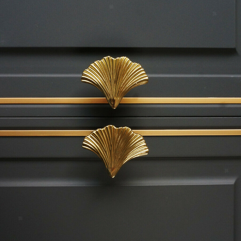 Creative Ginkgo Leaf Shaped Handles Door Wardrobe Cabinet Drawer Pulls Knobs