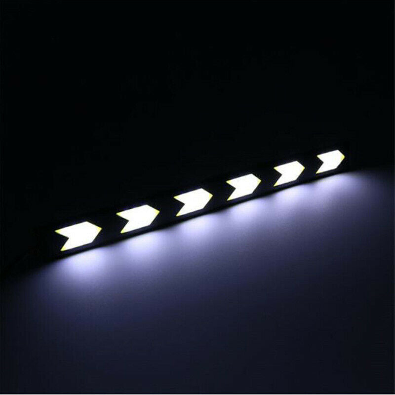 2x Arrow Shape COB White LED Light Car Daytime Running Driving Light DRL Lamp