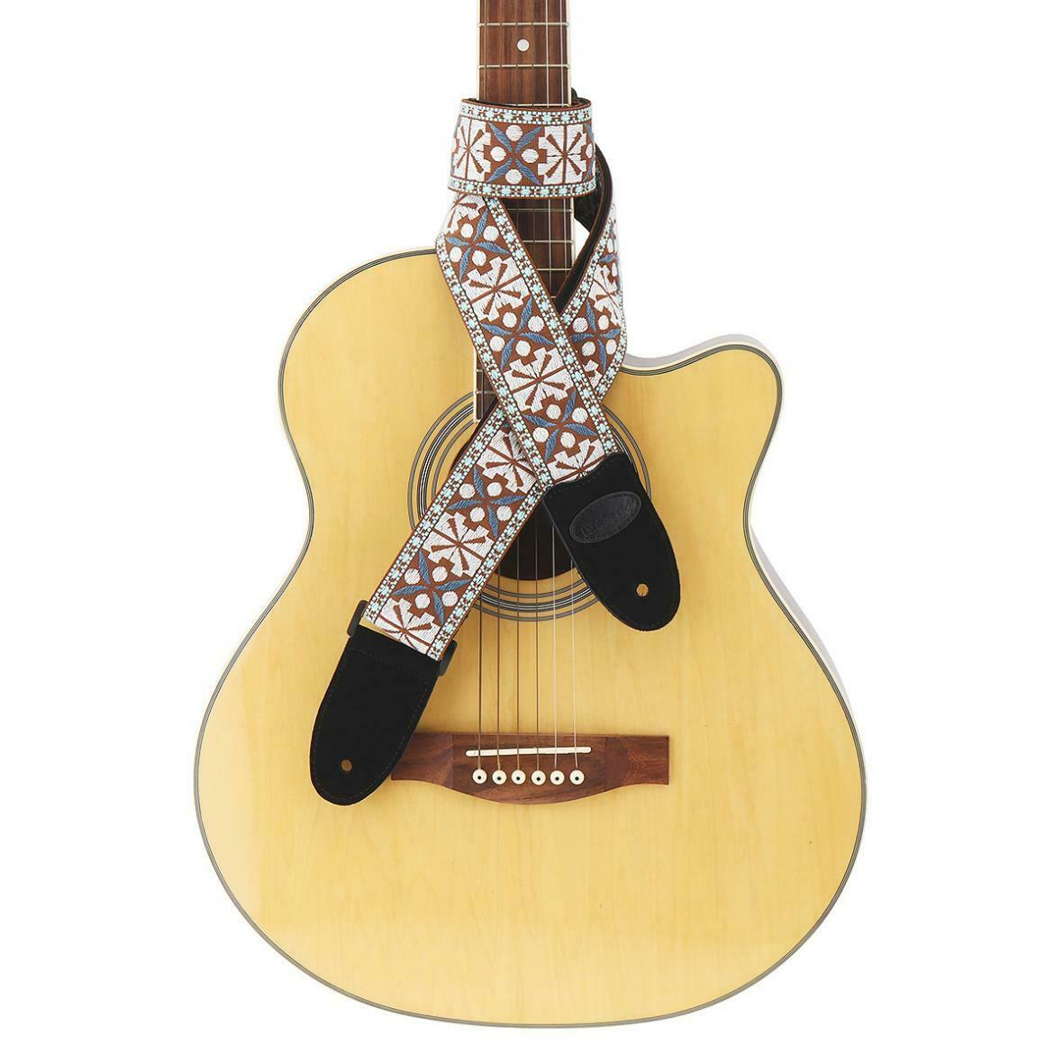 Fabric Pattern Guitar Strap Flowers Pattern for Acoustic Electric Guitar Bass