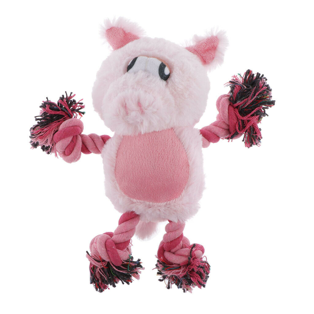 Cute Cartoon Animals Shape Pet Chew Plush Toys For Pet Dogs Pink Rabbit